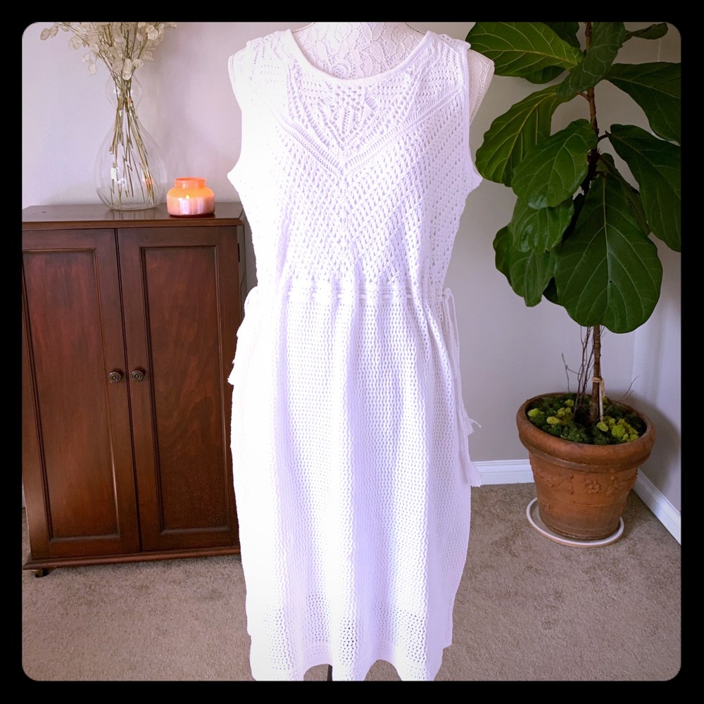 J. Jill White Crochet dress NWT